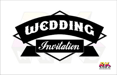 Wedding Invitation Title Design Ribbon Style 