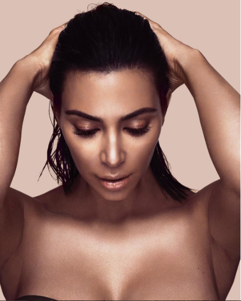 Kim Kardashian shares stunning new pics to promote her beauty line