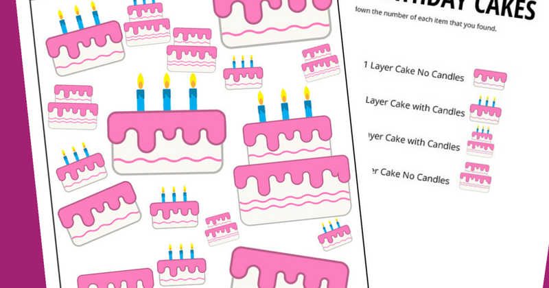 Birthday Themed I Spy Game Free Printable for Kids | And Next Comes L