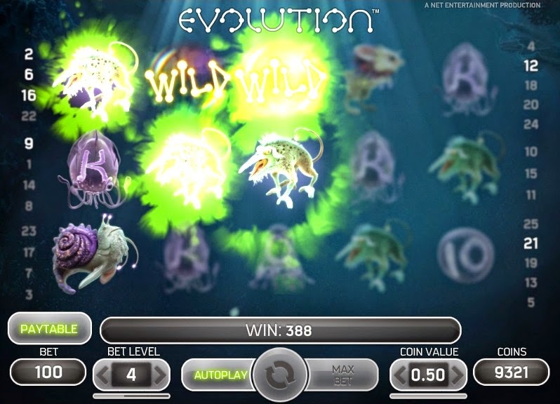 Evolution Video Slot Screen