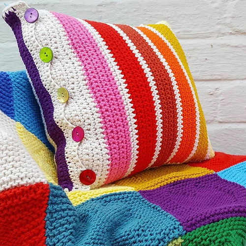 Rainbow Striped Cushion Cover
