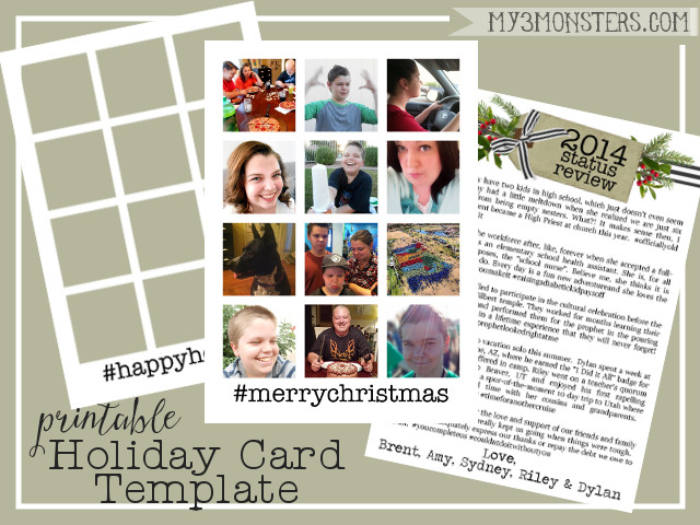 Christmas Card and newsletter template Holiday Card Templates from / -- just add your own photos and text!