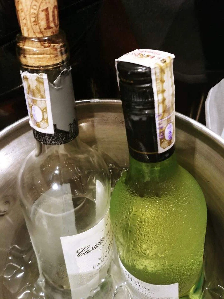 Bottles of white wine Moscato at The Grand Kitchen