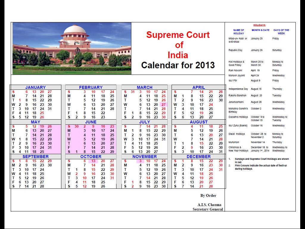 Delhi High Court Holiday Calendar 2024 Calendar 2024 Ireland Printable