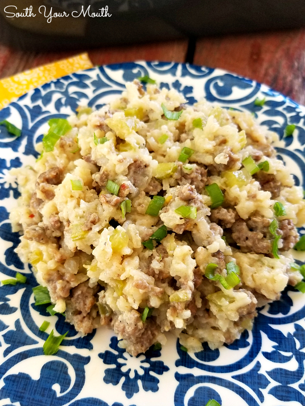 Hamburger & Rice Casserole | Ground beef and rice baked together in a classic casserole recipe that's easy to make your own. #casserole #easy #rice #hamburger #groundbeef