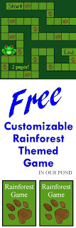 FREE Customizable Rainforest Game from In Our Pond