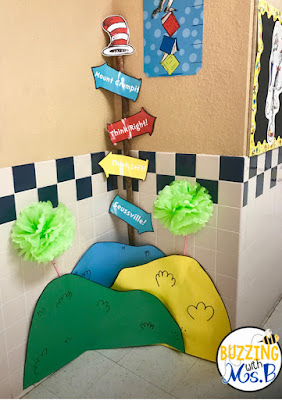 Celebrate Read Across America with these fun Seuss-themed ideas and activities! The entire week is chock full of events and tasty snacks and treats! Check out the cute bulletin boards and decorations we used to celebrate this fun week such as Seuss signposts and truffula trees! 