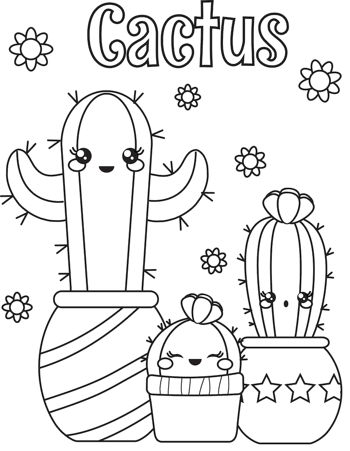 Cactus Coloring Page for Kids: It's Free! | Grade ONEderful Designs