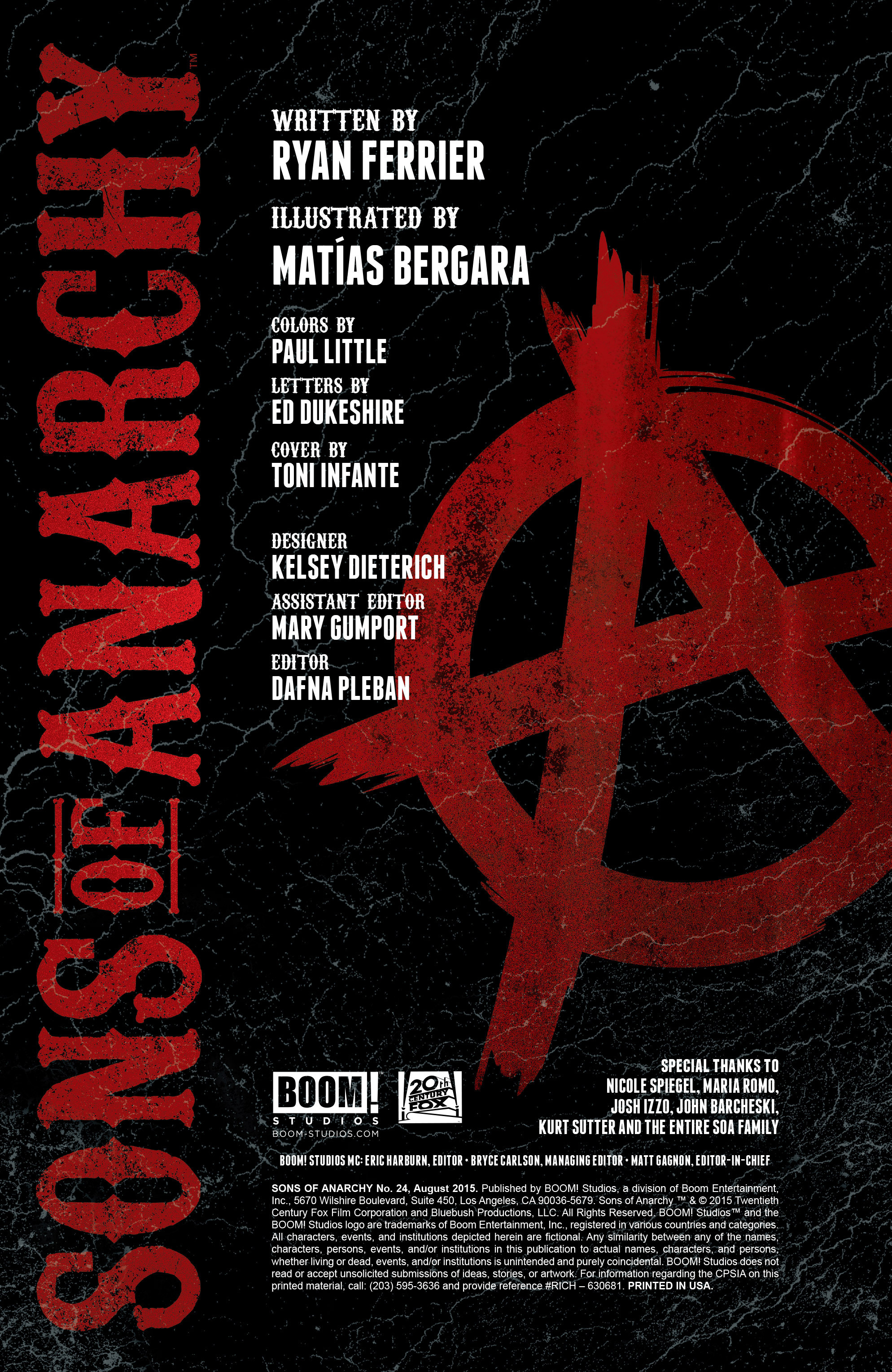 Read online Sons of Anarchy comic -  Issue #24 - 2