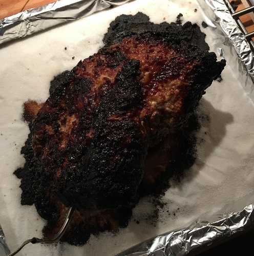 Greenway36: Salzbraten mit Honig-Senf-Knoblauch-Kruste und Zwiebelsauce