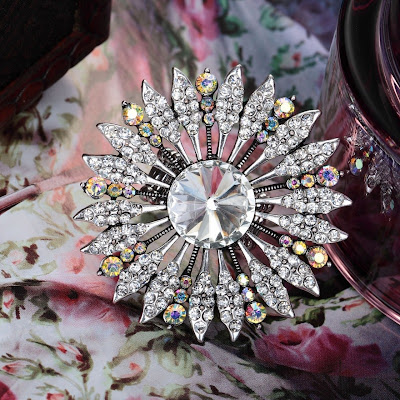 stering silver floral rings white crystal sunflower