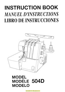 Janome 504D Serger Sewing Machine Instruction Manual.
