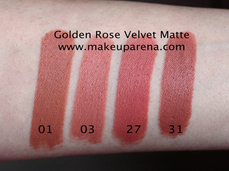 Golden Rose Velvet Matte ruževi nove nijanse 31, 32 i 33