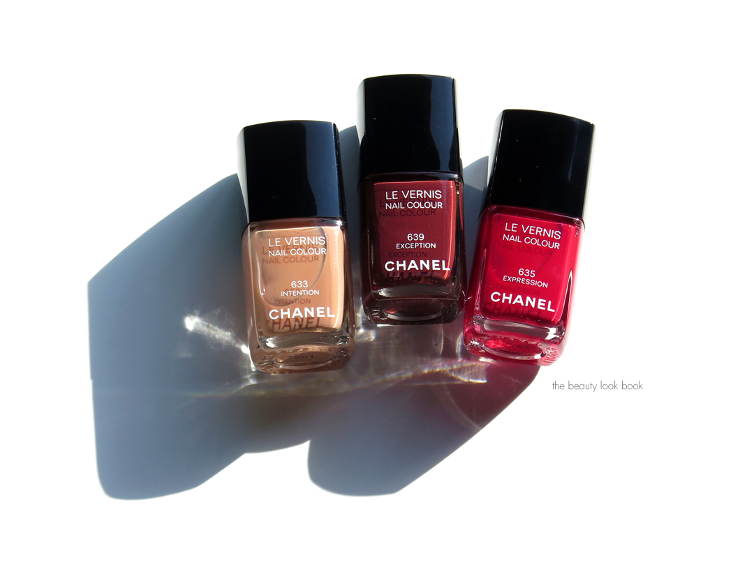 Chanel Le Vernis Nail Colour in Intention 633, Expression 635 and Exception  639 - The Beauty Look Book