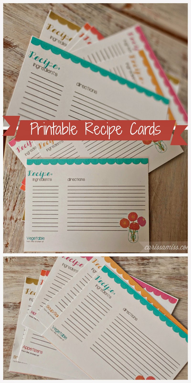 Carissa Miss: Printable Recipe Cards 