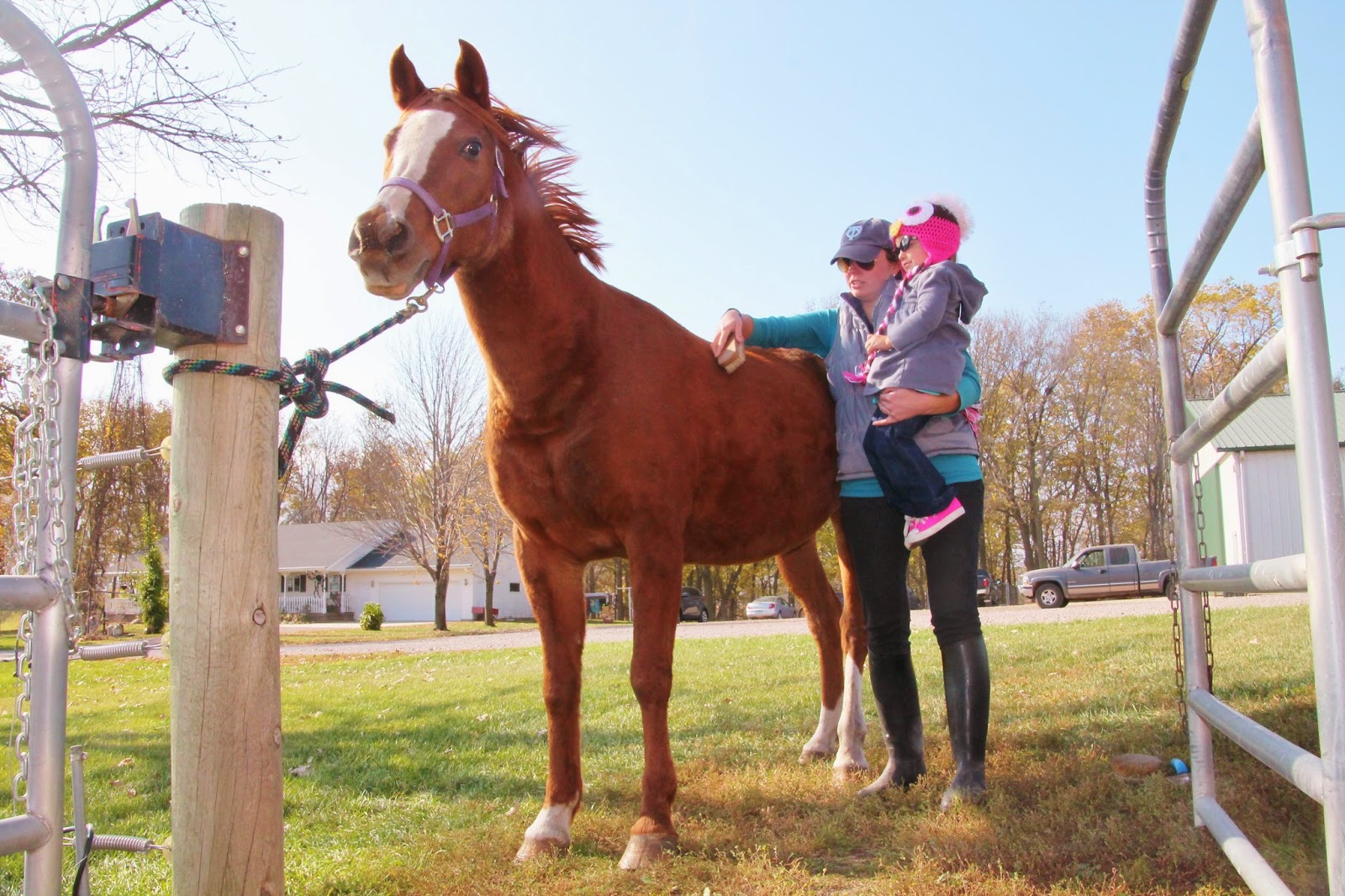 MINNESOTA BABY Horseback riding in the country.