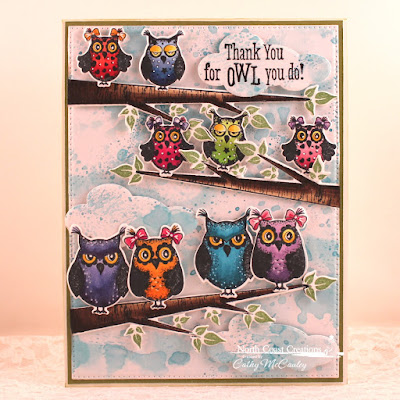North Coast Creations Stamp set: Who Loves You?, North Coast Creations Custom Dies: Owl Family, Our Daily Bread Designs Custom Dies: Flourished Star Pattern, Clouds & Raindrops