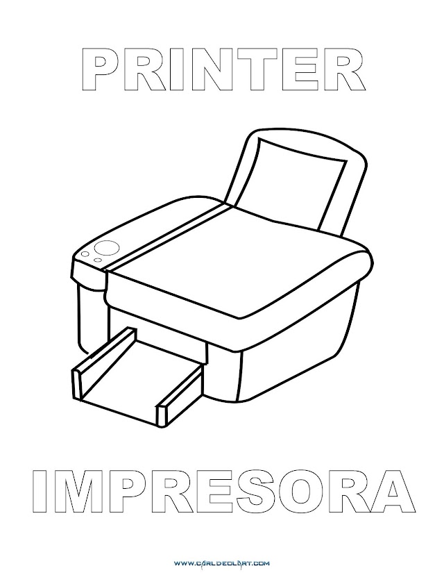 Dibujos Inglés - Español con I: Impresora - Printer