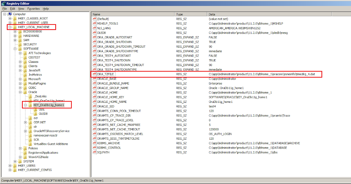Database in Smart Grid Oracle time zone version files