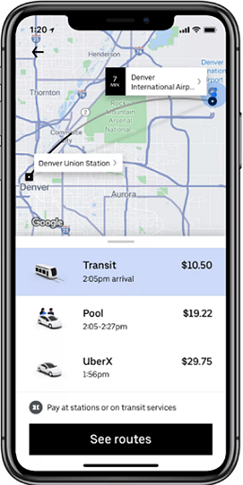 Uber inclui itinerários do transporte público e vende passagens nos EUA 2 ImagemHandler