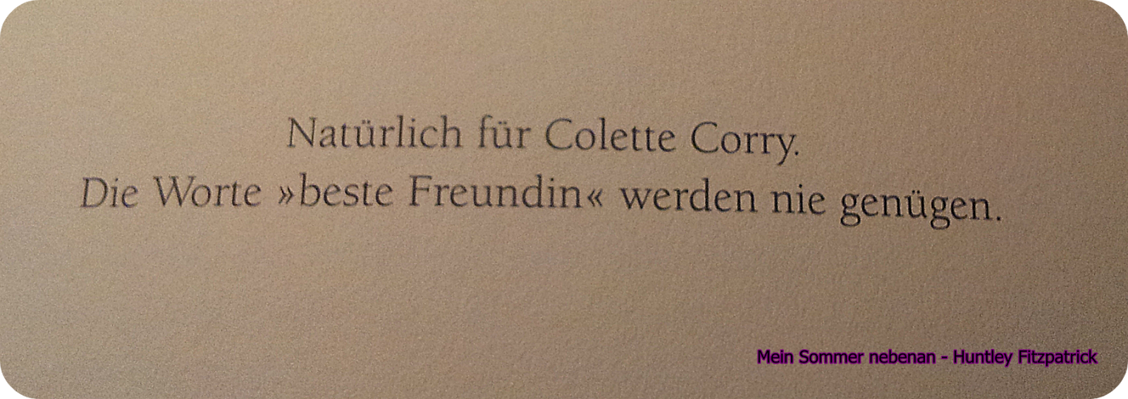 [Widmungen] Ein Blick auf die Widmungen genügt!