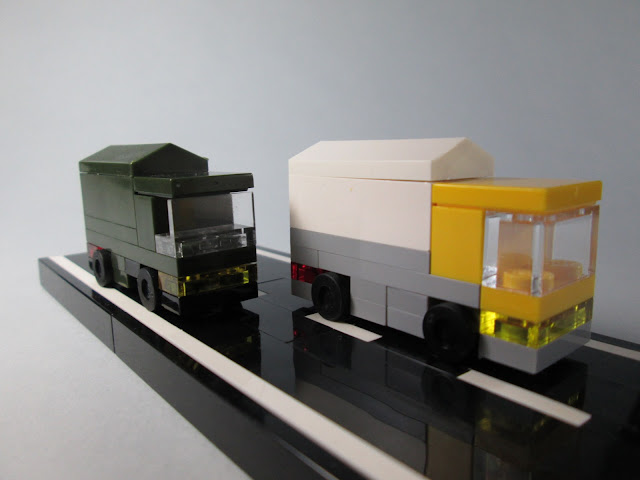 MOC LEGO camiões em micro escala, versão militar, cargo e dump