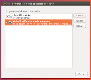 aplicaciones del inicio en Linux Ubuntu