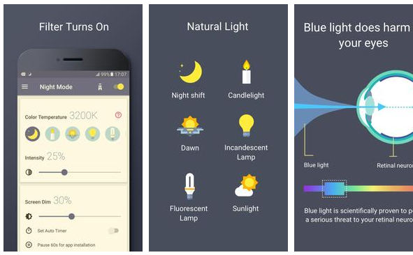 تطبيقات أندرويد ستساعد في الحفاظ على عينك ضد الاشعة الزرقاء المنبعثة من شاشة هاتفك