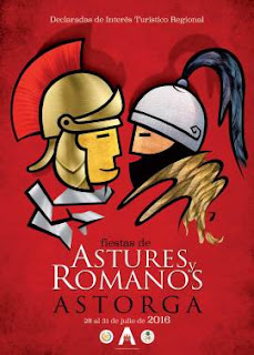 Cartel Fiestas de Astures y Romanos 2016. Astorga, en León.