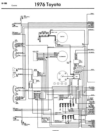 repair-manuals: Toyota Corona 1976 Wiring Diagrams