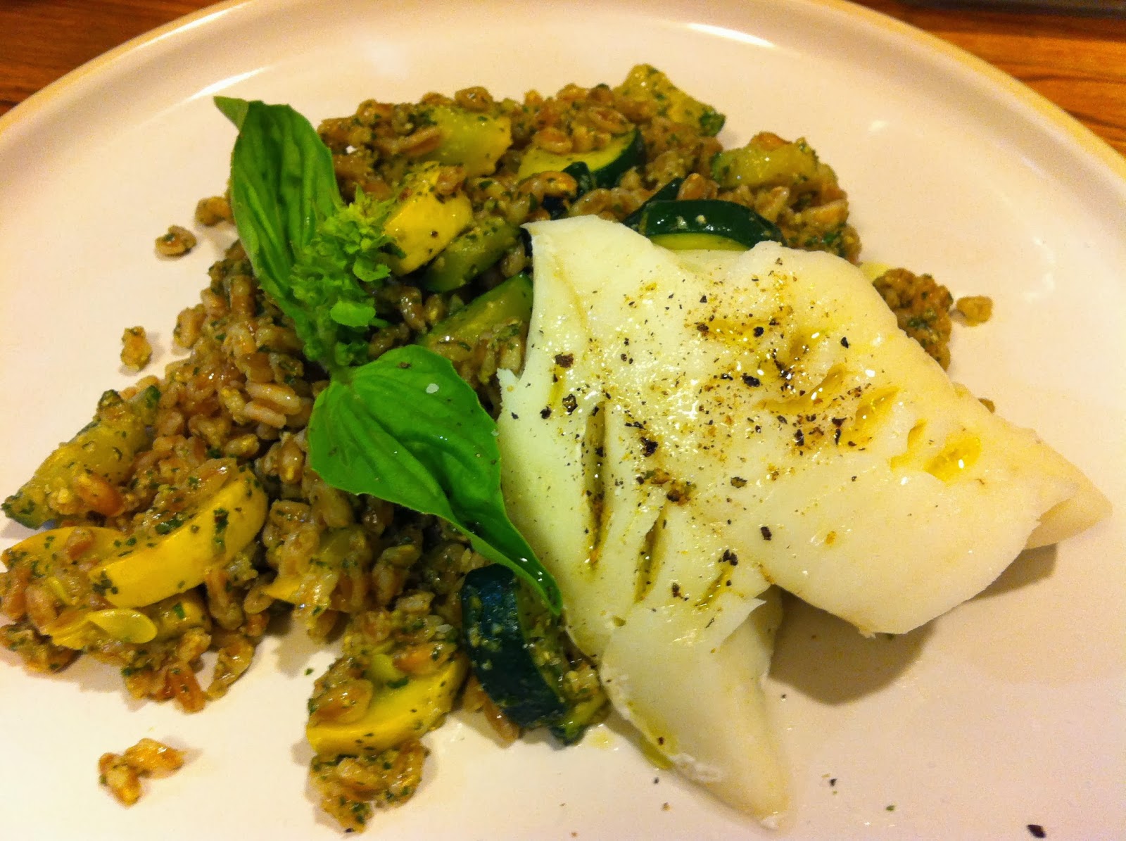The Adventures Of Tummy Cooking At Home Basil Pesto Farro with Zucchini