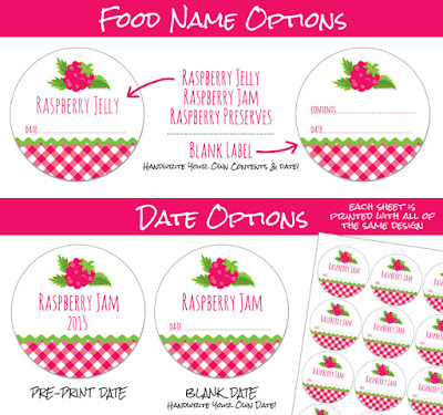 Gingham Red Raspberry Jam mason jar labels Gingham Red Raspberry Jam mason jar labels