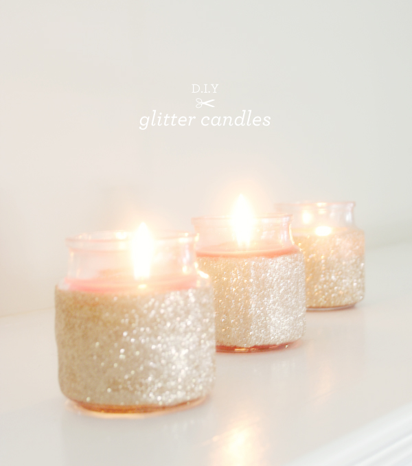 DIY glitter candles