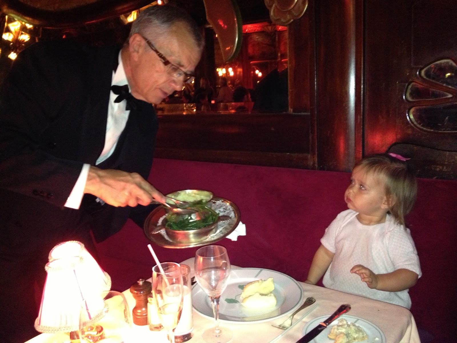 Dinner at Maxim's - Paris with kids | TheGinaMiller.com Paris with Kids, Paris With Kids Blog, Paris With Kids Itinerary