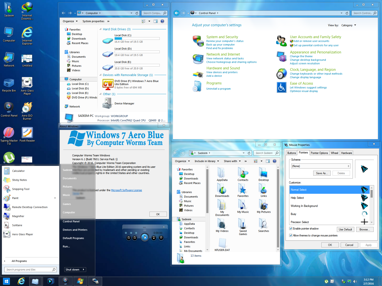 Windows 7 programs. Windows 7 Aero Blue Lite Edition. Операционная система виндовс 7. Темы Aero для Windows 7. Обзор Windows 7.