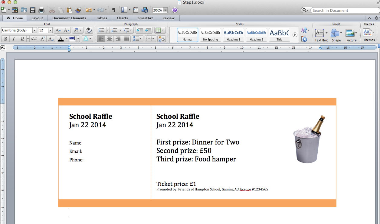 How To Create Numbered Raffle Tickets In Word