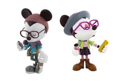 Hipster Mickey & Minnie Vinylmation 9” Vinyl Figures by Jerrod Maruyama x Disney x WonderGround Gallery