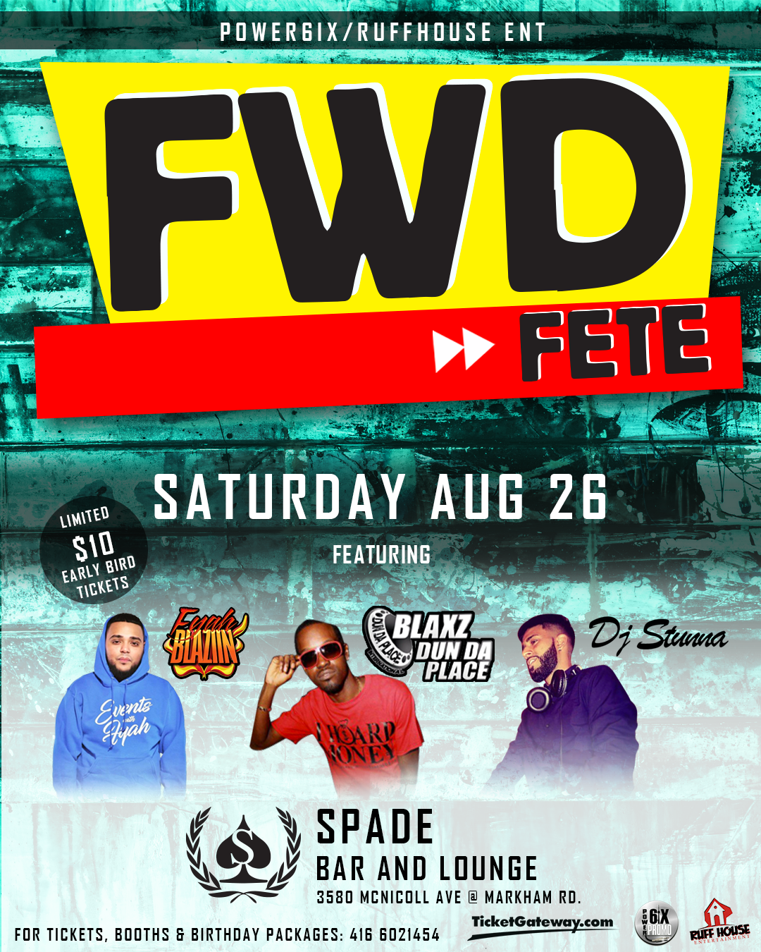 C.A. Confidential FWD Fete Spade Bar & Lounge, Scarborough, ON Sat