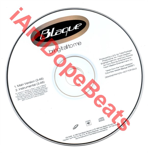 IAmDopeBeats Catalog Blaque Bring It All To Me Promo CD Single IAmDopeBeats Catalog Blaque Bring It All To Me Promo CD Single