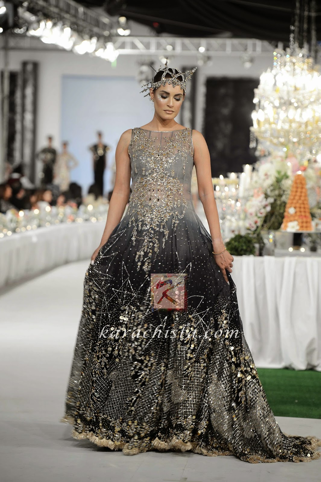 KARMA PFDC Swarovski Couture Nadia Hussain in KARMA Swarovski crystals ensemble
