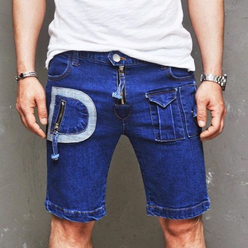 Mens D Zipper Pocket Cargo Cutoff Jeans-Shorts 50 | Fast Fashion Mens ...