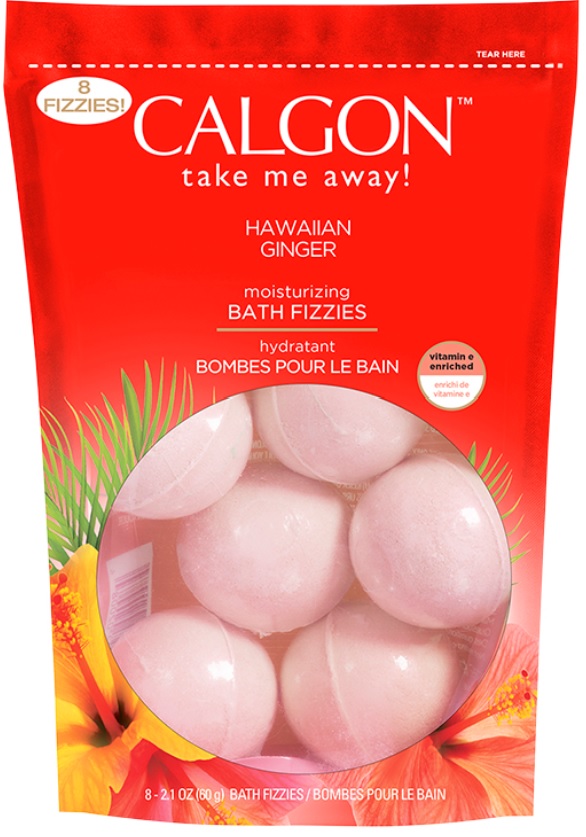 Calgon Hawaiian Ginger Moisturizing Bath Fizzies take you away