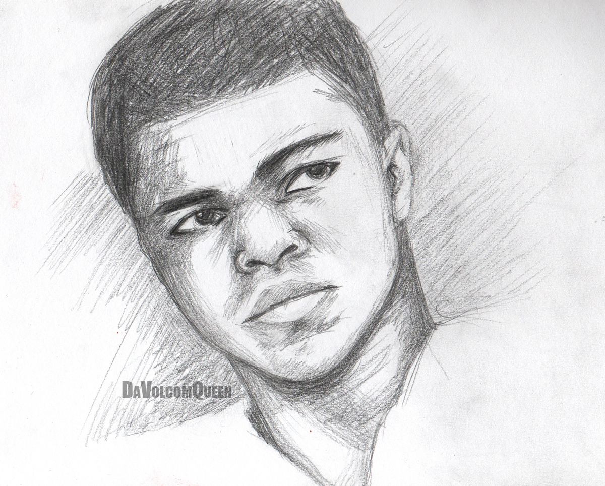 Мухаммед али рисунок карандашом