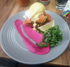 The Scented Garden Cafe, Croydon, smoked salmon fritter