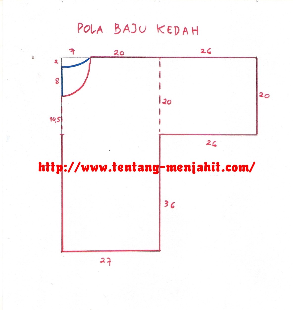 Belajar Menjahit: Pola Baju Kedah