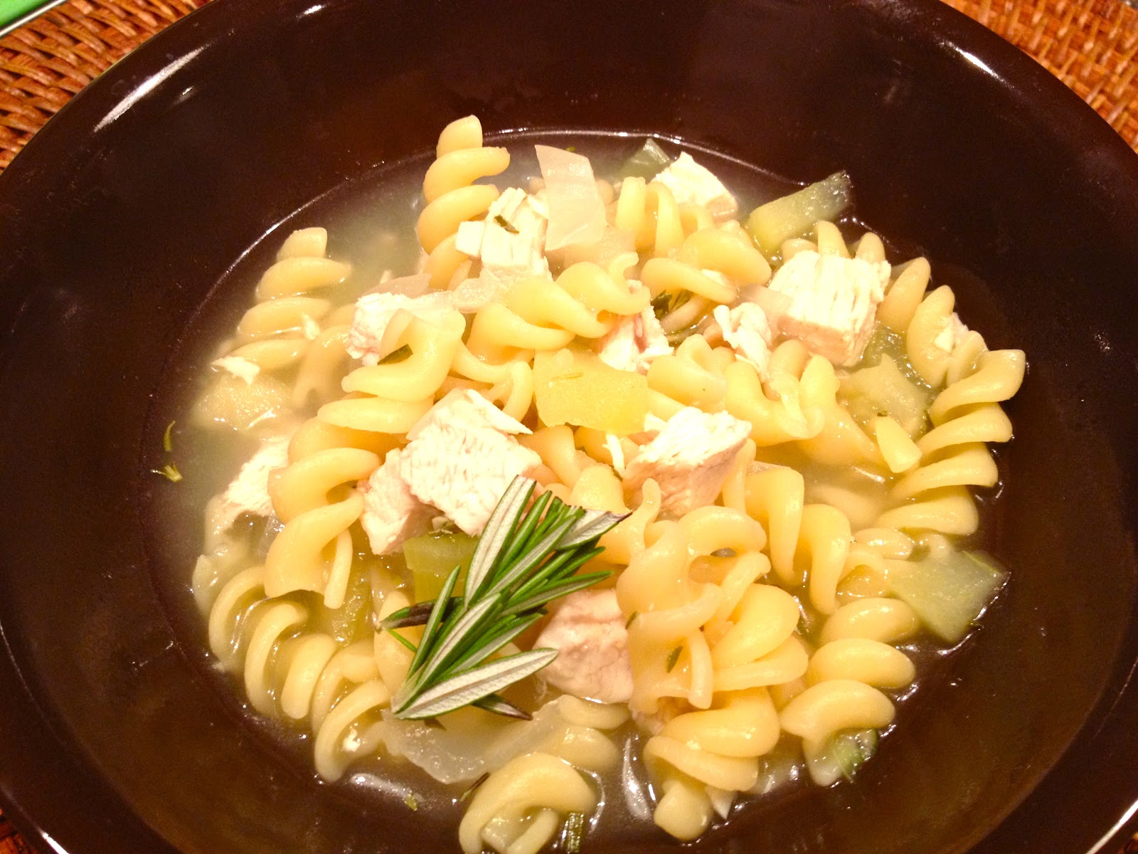 Wasatch Mountain Chef Chicken Noodle Soup w/ Apples and Rosemary