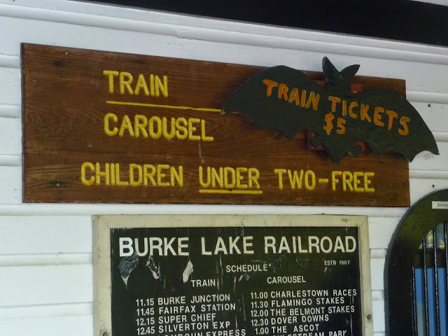 Halloween family fun on the Ghost Train at Burke Lake Park in Northern Virginia,