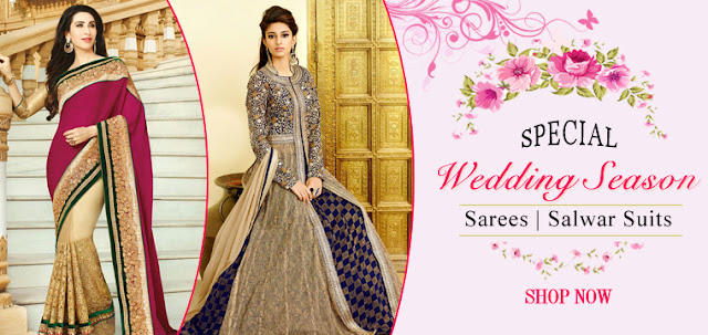Diwali Festival and Wedding Wearl Designer Sarees and Salwar Suits Online Collection With Discount Deal at pavitraa.in