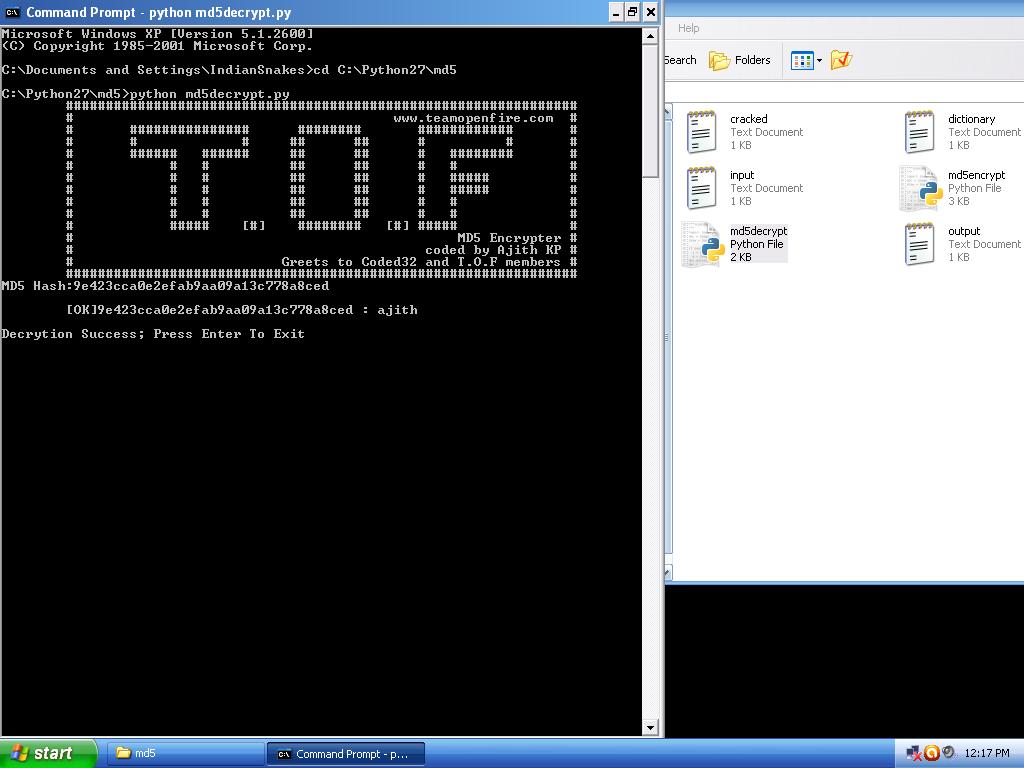 MD5 Dictionary Decrypt