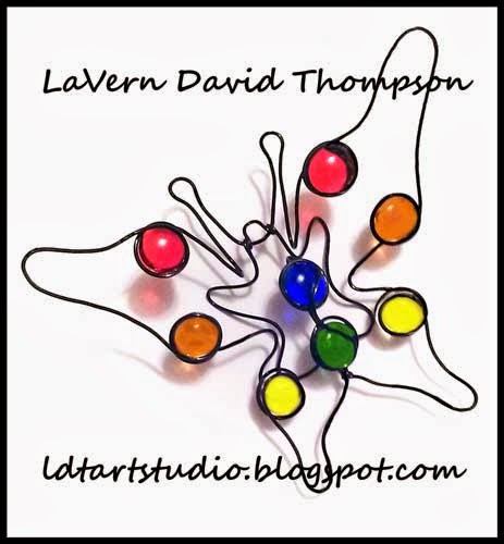 LaVern David Thompson Art Studio Colorful Wire Sculpture Butterfly